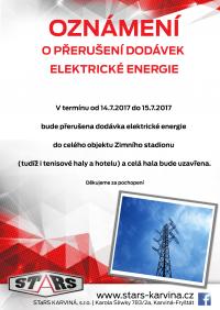 Oznámení o přerušení elektrické energie