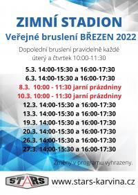 Veøejné bruslení - bøezen 2022